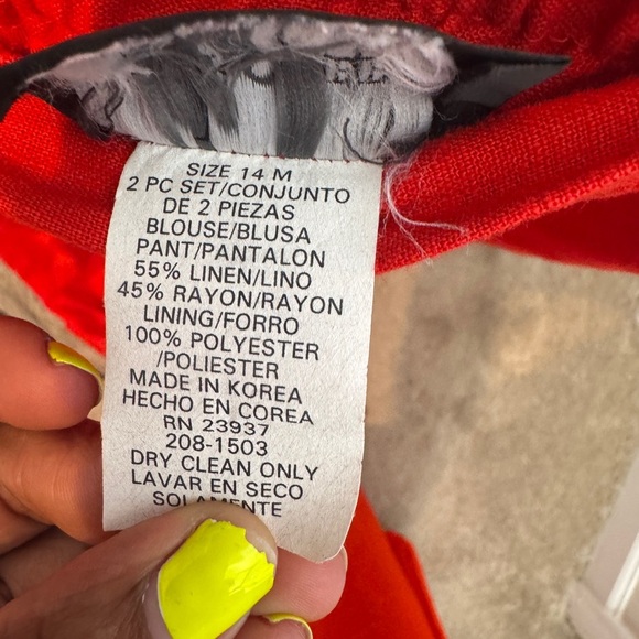 Vintage John Roberts Women’s Linen Blend Pant Coordinate Set, Sz 14 - Picture 10 of 13